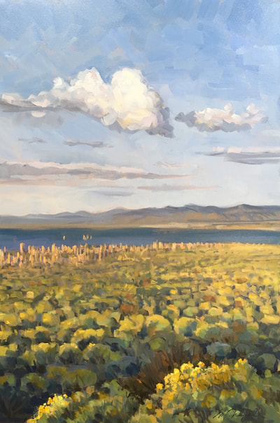 Cumulo-Confabulation / Mono Lake, 36" x 24", Oil on Canvas by Gina Niebergall